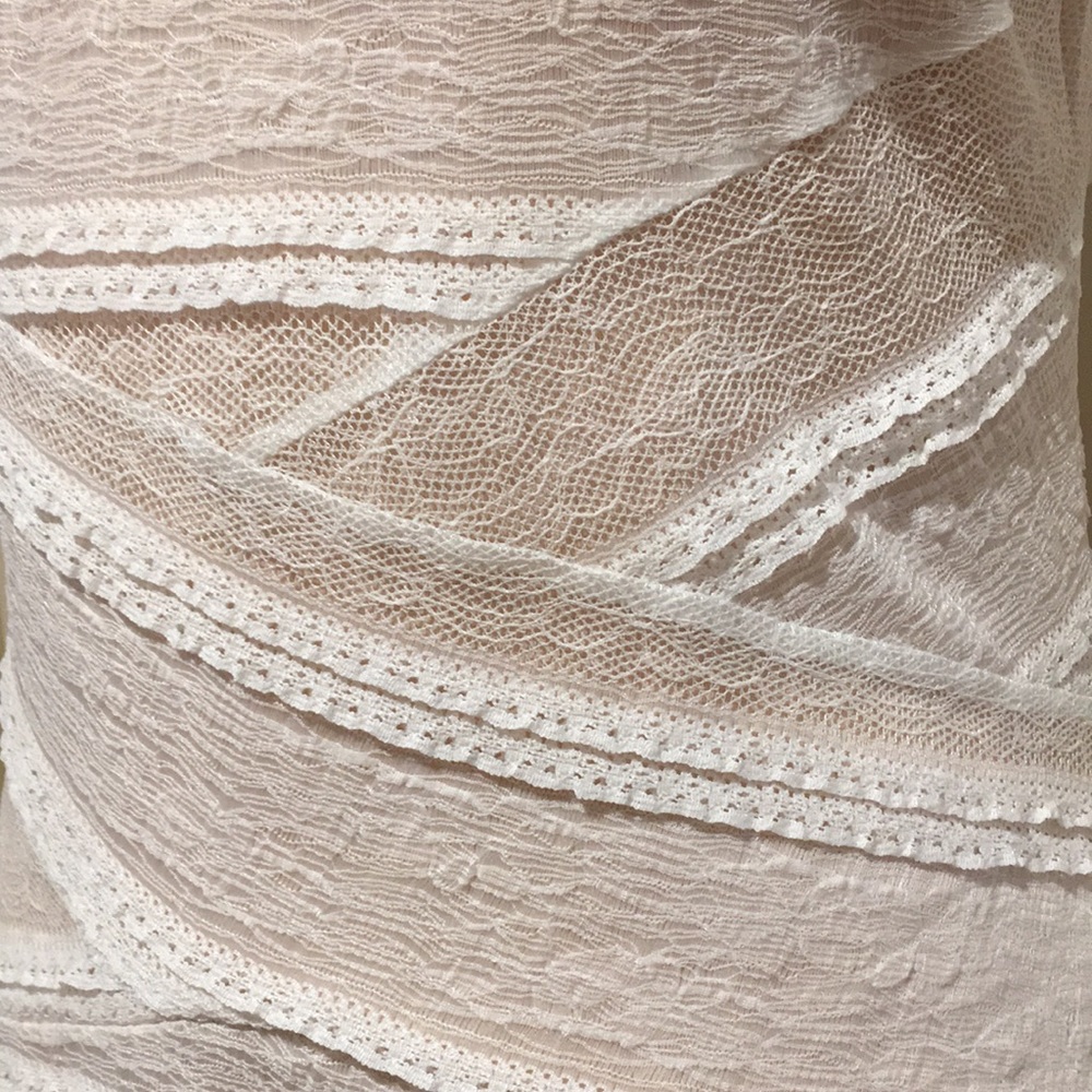🎉🎈HP 3/4 Cream Women’s Formal Party Lace Dress - Picture 4 of 8